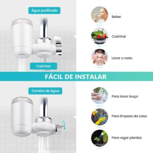 Filtro De Água Para Torneira, Purificador De Água Para Torneira | Dispositivo De Purificação Doméstica, Torneira De Cozinha, Com Filtragem De Água Avançada, Compatível Com Torneiras Padrão - Imagem 4