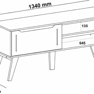 Artely Rack Lotus para Tv 60" com Porta Basculante, Cinamomo/Off White - Imagem 2