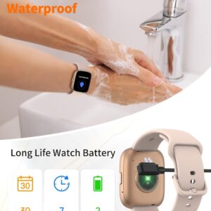 Bettdow SmartWatch Feminino 1.83" Full Touch, Assistente de voz Alexa, IP68 à Prova d'Água, Ligações Bluetooth, 100+ Modos Esportivos, Notificações Inteligentes, Compatível com iOS/Android (Ouro rosê) - Imagem 6
