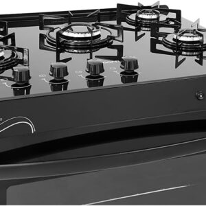 SUGGAR FOGÃO NEO GLASS PRETO MESA DE VIDRO 5 BOCAS TREMPE 6 APOIOS ACENDIMENTO AUTOMÁTICO FGVNG510PT - Imagem 7