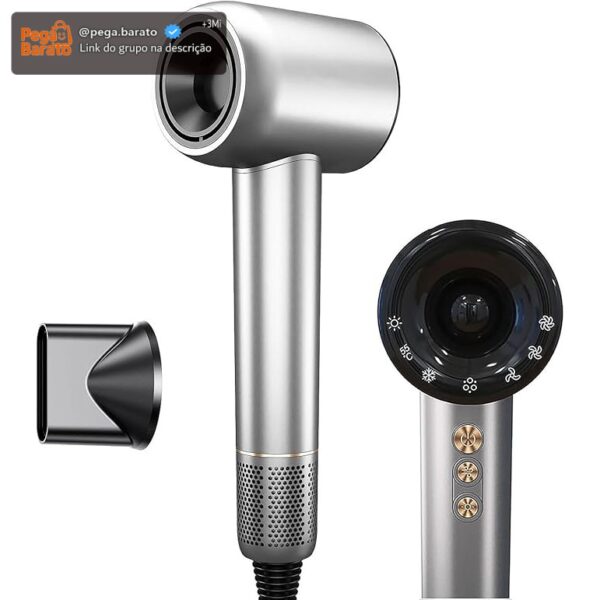 Secador de Cabelo 1500W, Motor Brushless 120.000 RPM, Íons Negativos, 127V