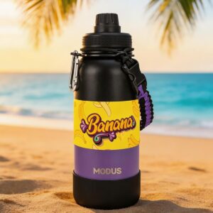 950ml Garrafa Térmica de Aço Inoxidável com Alça Paracord | Base Antiderrapante de Silicone – Mantém a Água Gelada por até 24 Horas Preto Roxo - Imagem 8