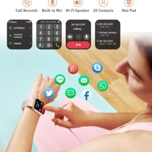Bettdow SmartWatch Feminino 1.83" Full Touch, Assistente de voz Alexa, IP68 à Prova d'Água, Ligações Bluetooth, 100+ Modos Esportivos, Notificações Inteligentes, Compatível com iOS/Android (Ouro rosê) - Imagem 4