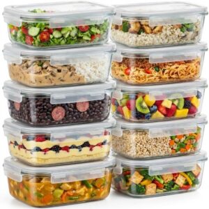 Kit 10 Potes de Vidro Herméticos 640ml com 4 Travas Ideal para Marmitas e Conservação de Alimentos, Vedação Total, Refratário para Forno e Freezer - Imagem 9