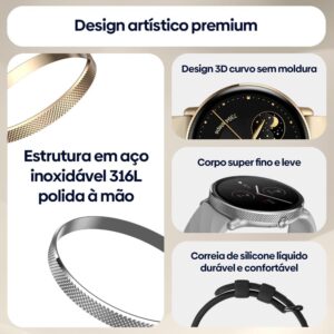 Zeblaze Relógio inteligente GTR 3 Pro, 1,43 "HD SmartWatch para homens Mulheres, modos esportivos IP68 à prova d'água/100+, pedômetro, Android Smart Watch for Android iOS (Prata) - Imagem 7