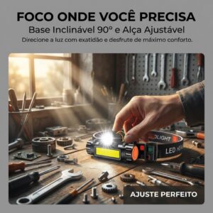 Lanterna De Cabeça Led Potente Recarregável e À Prova D'Água Para Uso em Mecânica Ciclismo Caminhada Trilha Acampamento Pesca Noturna Vigilância Portátil 4 Modos de Iluminação AlverSun - Imagem 7