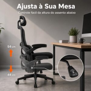 Cadeira de Escritório Almirante P600 Mesh Reclinável Preta 150Kg - Imagem 7
