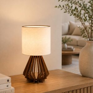 Luminária Abajur Hanara 40 Cm Sala Quartos Moderno com Cúpula Clara Decoração - Imagem 7