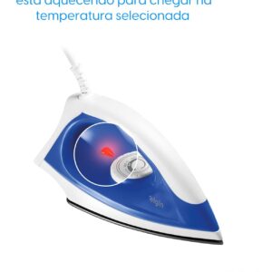 Ferro de Passar a Seco Iron Force Elgin Super Leve Branco e Azul Base Antiaderente 220V - Imagem 4