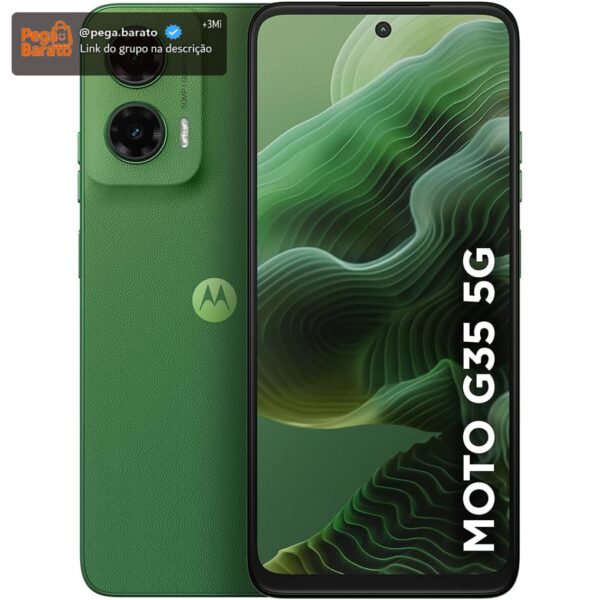 Smartphone Motorola Moto g35 5G - 128GB 12GB (4GB RAM+8GB Ram Boost) e Camera 50MP com AI NFC Tela 6.7" com Superbrilho - Verde