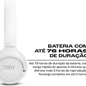 JBL, Fone de Ouvido Bluetooth Over-Ear, Tune 530BT, Sem Fio, Até 76 Horas de Bateria - Branco - Imagem 4