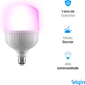 Lâmpada Inteligente Alta Potência 20W Elgin Color RGB Wifi Compatível com Alexa e Google Home - Imagem 5