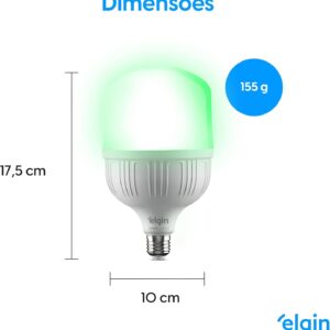 Lâmpada Inteligente Alta Potência 20W Elgin Color RGB Wifi Compatível com Alexa e Google Home - Imagem 3