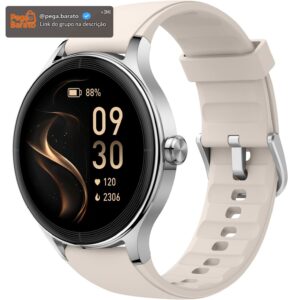 Bettdow SmartWatch, Relogio Smartwatch Feminino, 1.27" Ecrã tátil, à prova d'água IP68, 100+ Modos Esportivos, chamada Bluetooth, Compatível com Android iOS, voz por IA (Bege) - Imagem 1