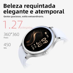 Bettdow SmartWatch, Relogio Smartwatch Feminino, 1.27" Ecrã tátil, à prova d'água IP68, 100+ Modos Esportivos, chamada Bluetooth, Compatível com Android iOS, voz por IA (Bege) - Imagem 5