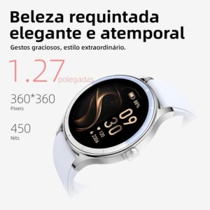 Bettdow SmartWatch, Relogio Smartwatch Feminino, 1.27" Ecrã tátil, à prova d'água IP68, 100+ Modos Esportivos, chamada Bluetooth, Compatível com Android iOS, voz por IA (Bege) - Imagem 5