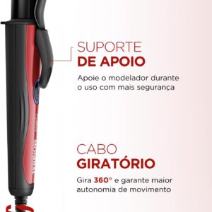 MONDIAL Modelador de Cachos, Preto/Vermelho, Bivolt - EM-12 - Imagem 5