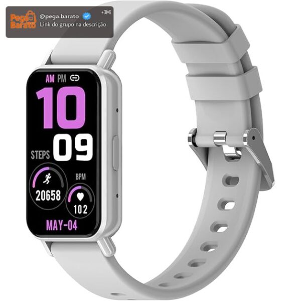 PEJE Band 1 Smartwatch Feminino com Chamadas, Tela HD 1,45” e 120+ Esportes