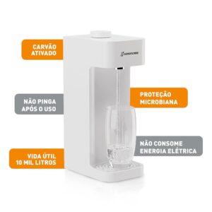 Hidrofiltros - Purificador de Água Facile com Refil C3 Elimina Cloro, Odores e Sabores Cor Branco Hidrofiltros - Imagem 2