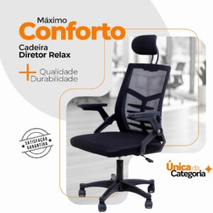 Cadeira Escritório Executiva Diretor Relax Ergonômica Preto (1) - Imagem 5