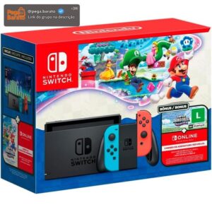 Bundle Nintendo Switch + Super Mario Bros. Wonder + 3 Meses de Assinatura Nintendo Switch Online - Imagem 1