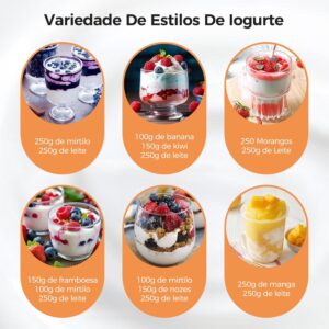 Logurteira Elétrica 220v Fabricante Logurte Elétrico com 8 Copos Dispensadores Capacidade Grande 1400 ml Máquina Fazer Logurte para Fazer Logurte Caseiro - Imagem 5