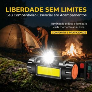 Lanterna De Cabeça Led Potente Recarregável e À Prova D'Água Para Uso em Mecânica Ciclismo Caminhada Trilha Acampamento Pesca Noturna Vigilância Portátil 4 Modos de Iluminação AlverSun - Imagem 4