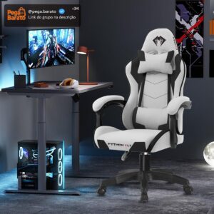Cadeira Gamer Python Fly em tecido, respirável e ecológica, ângulo ajustável (Cinza Claro) - Imagem 1
