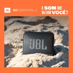 JBL, Caixa de Som, Go Essential 2, Bluetooth, Portátil, À Prova D'água e Poeira, Bateria de até 5h, Auracast, Som JBL Original Pro Sound, 3.1 W RMS - Preto - Imagem 6