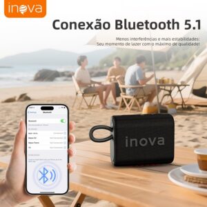 Caixa de Som, inava, Go- 5, Caixa de Som Portáteis Bluetooth,Terceira geração, 15h de reprodução, À Prova D'água IP67, TWS/USB/TF(Vermelho) - Imagem 2