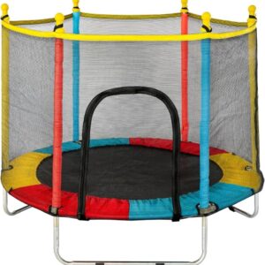 Cama Elástica Infantil com Rede de Proteção, diâmetro 140cm X altura 120cm, Colorida, pula pula para Interior e Exterior ELORIA - Imagem 2