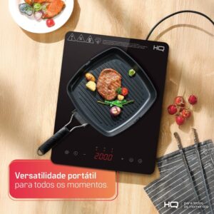 Cooktop de Indução HQ 1 Boca Portátil 2000W Preto HQ-IDS2001P 220V - Imagem 2