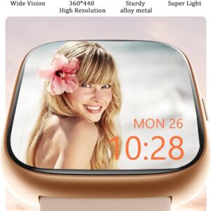 Bettdow SmartWatch Feminino 1.83" Full Touch, Assistente de voz Alexa, IP68 à Prova d'Água, Ligações Bluetooth, 100+ Modos Esportivos, Notificações Inteligentes, Compatível com iOS/Android (Ouro rosê) - Imagem 3