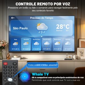 Smart TV 32 Polegadas, Whale 10.0, LED HD Ready, Wi-Fi e Bluetooth, Dolby Atmos, Netflix e YouTube, 3x HDMI - Imagem 2