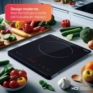 Cooktop de Indução HQ 1 Boca Portátil 2000W Preto HQ-IDS2001P 220V - Imagem 6