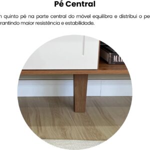 Artely Rack Lotus para Tv 60" com Porta Basculante, Cinamomo/Off White - Imagem 8