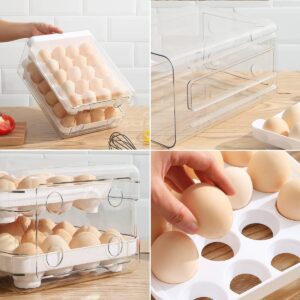 Porta Ovos Empilhável com Gaveta 2 Camadas 32 Unidades para Geladeira, Organizador de Ovos em Plástico PP Premium, Cozinha Compacta, Armazenamento Alimentos, Transparente e Durável - Imagem 7