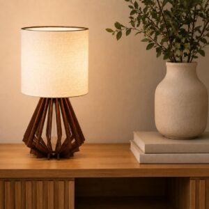 Luminária Abajur Hanara 40 Cm Sala Quartos Moderno com Cúpula Clara Decoração - Imagem 9