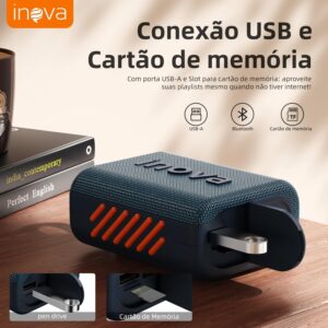 Caixa de Som, inava, Go- 5, Caixa de Som Portáteis Bluetooth,Terceira geração, 15h de reprodução, À Prova D'água IP67, TWS/USB/TF(Vermelho) - Imagem 7