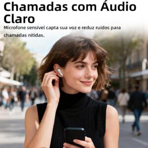 Fone de Ouvido Bluetooth 5.3, Graves Potentes, Drivers de 13mm, 14H de Reprodução, Resistência à Água, Fone sem fio tws (rosa) - Imagem 4
