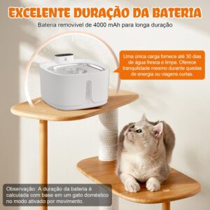 bebedouro para gatos sem fio com sensor, 3,2 L fonte de água para animais de estimaçãoCom bandeja de água de aço inoxidável, fontes dispensadoras de água corrente para gatos,3 conjuntos de filtros - Imagem 6