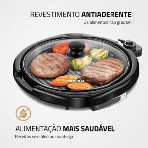 MONDIAL Grill Redondo Smart Grill 30cm, Preto, 1200W, 220V - G-04 - Imagem 4