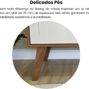 Artely Rack Lotus para Tv 60" com Porta Basculante, Cinamomo/Off White - Imagem 5