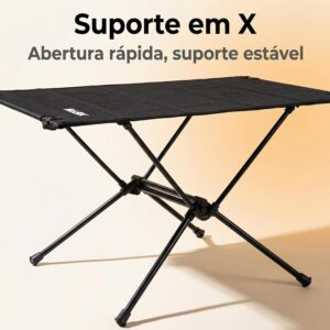 Bask Mesa Dobrável Portátil de Alumínio Tampo Oxford Ultraleve 900g – Camping, Praia e Pesca (Preto) - Imagem 7