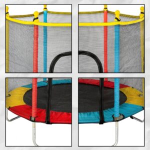 Cama Elástica Infantil com Rede de Proteção, diâmetro 140cm X altura 120cm, Colorida, pula pula para Interior e Exterior ELORIA - Imagem 8