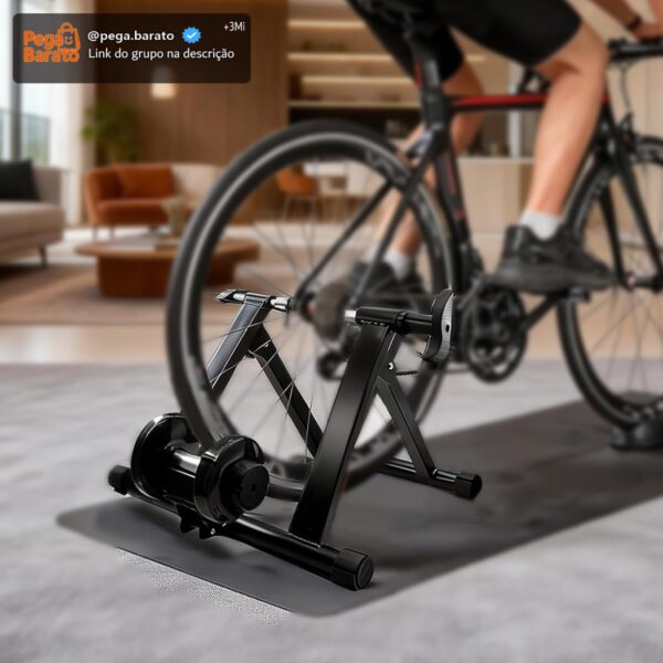 Rolo de Treino para Bicicleta Aro 27 a 29 com 6 Níveis de Resistência, Estrutura em Ferro, Compatível com Quick Release