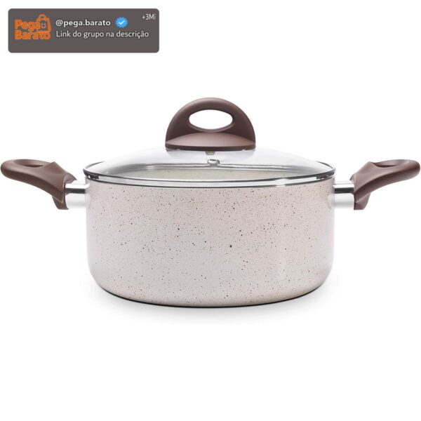 Brinox - Caçarola com tampa e fundo de indução Cerâmic Life 2,55L 20cm - Vanilla