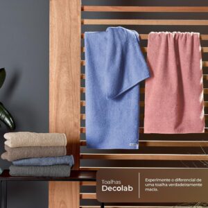 Decolab Kit Toalha de Banho Air Light 100% Algodão (Cinza-escuro, 4 Peças) - Imagem 6