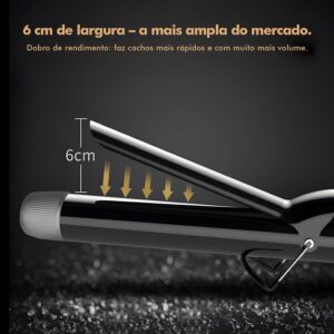 Modelador de Cachos 32mm com Revestimento Cerâmico, Controle Digital de Temperatura 140–220 °C, Aquecimento Rápido, Cabo Giratório 360°, Bivolt 110–240 V - Imagem 3