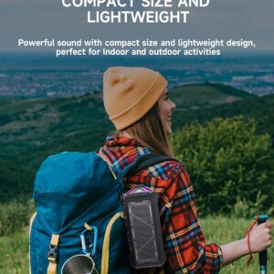 MLOVE P3 Alto-falante Bluetooth Portátil IPX7 à Prova d'água, 40W Bass, Bluetooth 5.3, Emparelhamento estéreo sem fio, TWS, Suporte Micro SD, USB-C Charing, Preto - Imagem 7